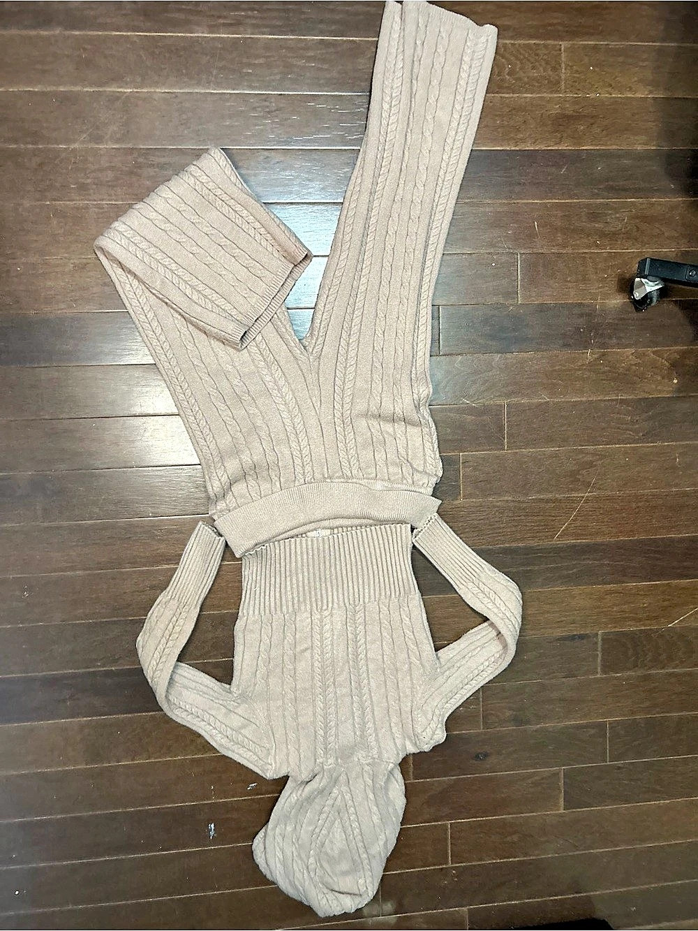 Stella McCartney Cable Knit Hooded Set in Beige - Picture 2 of 3